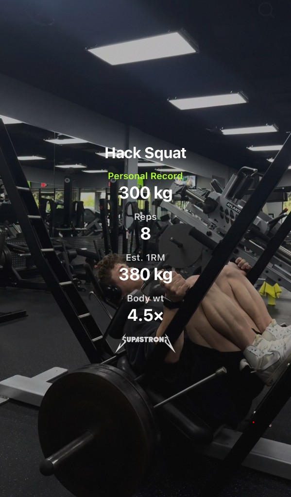 Hack Squat personal record share card